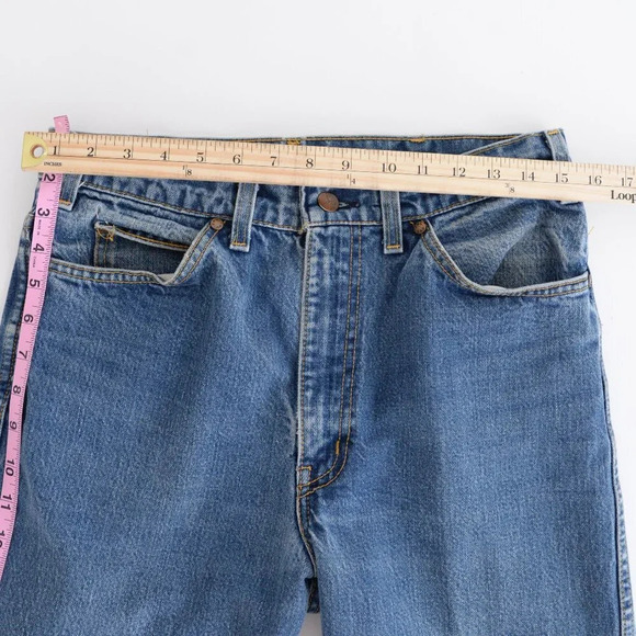 Vintage GWG Blue Denim Straight Flared Jeans Size 34x34 - Picture 5 of 14